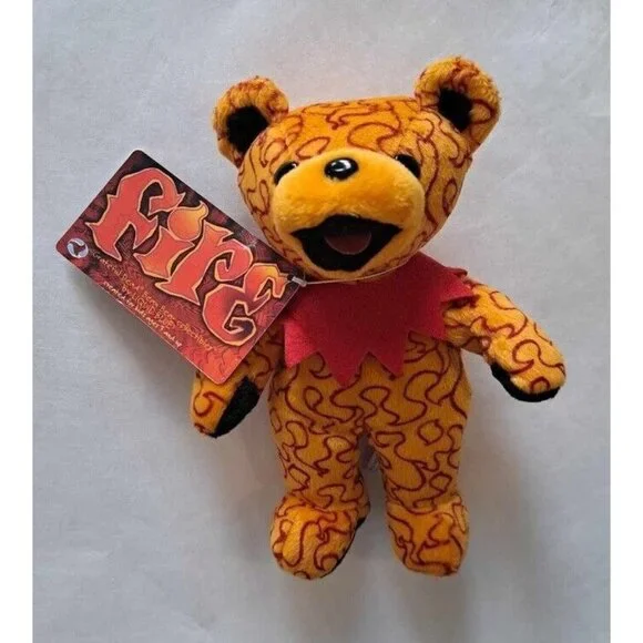 Fire Flames Bear Grateful Dead Beanie Limited Edition Plush Doll NWT Collectible - Picture 1 of 4